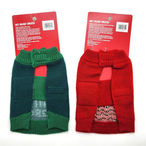 Merry & Bright Small Pet Ugly Holiday Sweater Bundle (For Guinea Pigs & Other Sm - Picture 2 of 2